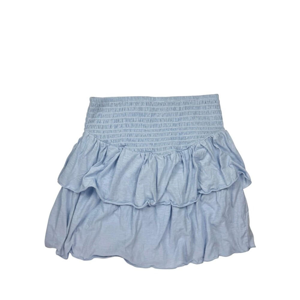 Simply Southern Blue Smocked Ruffle Mini Skirt Boho Beach Cottagecore M